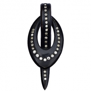 Art Deco Black Celluloid & Diamante Hat Pin
