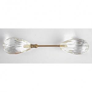 Art Deco Faceted Clear Glass Jabot Pin