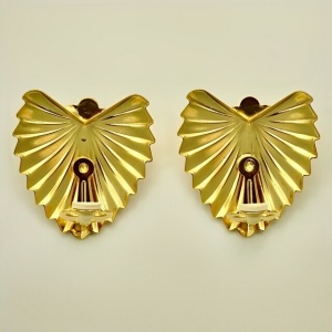 Gold Plated Clip On Earrings with Faux Pearls and Diamantes