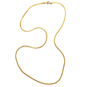 22ct Gold Plated Herringbone Chain Necklace circa 1980s