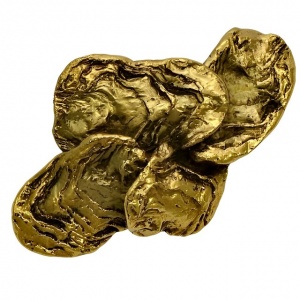 Gold Plated Textured Abstract Statement Brooch