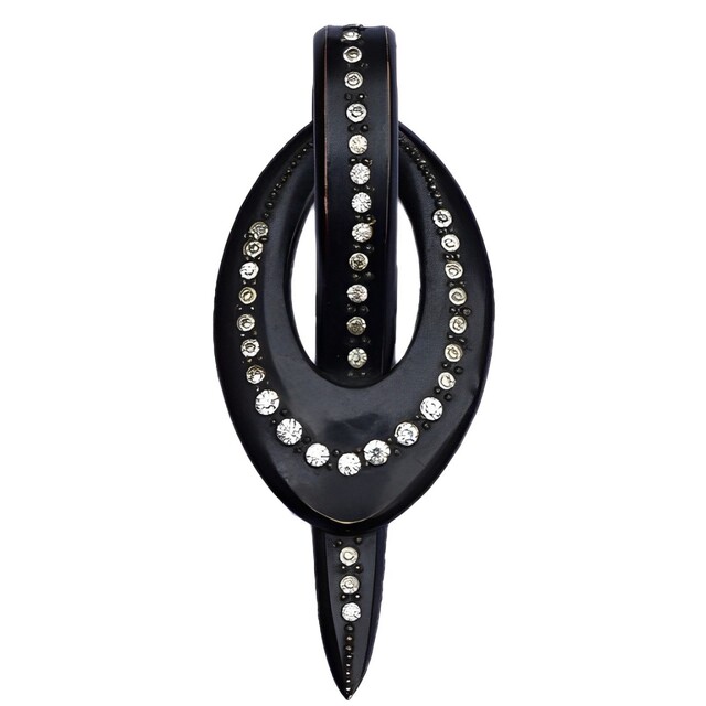 Art Deco Black Celluloid & Diamante Hat Pin