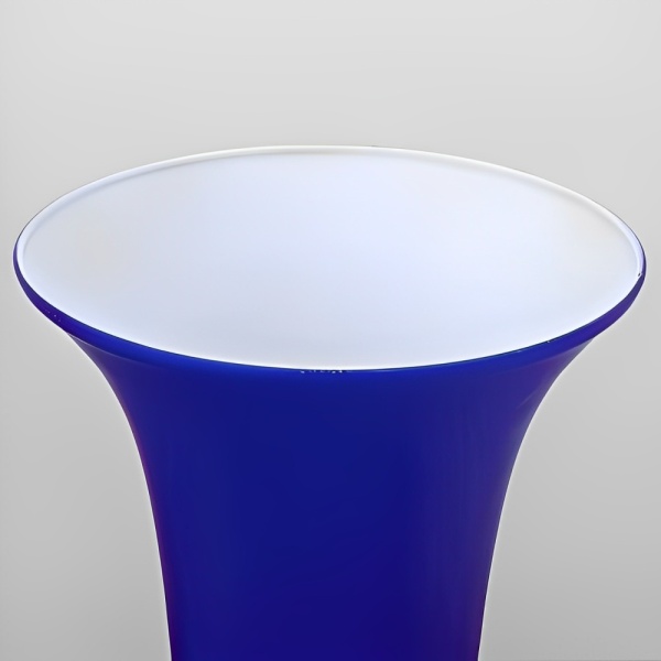 Cobalt Blue Glass Table Lamps with White Interior circa 1970s
