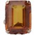 9ct Gold Emerald Cut Burnt Orange Synthetic Sapphire Ring 1960s