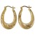 9ct Gold Textured and Diamond Cut Oval Hoop Earrings