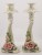 Alka Kunst Pair of Porcelain Rose Candlesticks circa 1950s