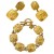 Anne Klein Gold Plated Lion Link Bracelet and Earrings circa 1980s
