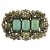 Antique Sterling Silver Statement Brooch Faux Turquoise Stones