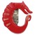 Art Deco Large Red Bakelite Seahorse Dress Clip