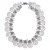 Clear and Grey Plastic Bead Necklace Silver Tone Grey Clasp
