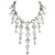De Luxe NYC/A'dam White Clear Opaline Art Glass Drop Necklace