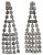 Silver Tone Diamante Pierced Drop Earrings circa 1950s