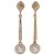 Long Gold Plated and Clear Diamante Drop Earrings circa 1980s