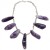Natural Amethyst and Silver Necklace with Clear Glass Stones