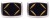 1970s Silver Tone Black and Gold Diamond Cut Cufflinks