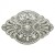 Silver Plated Ornate Rhinestone Statement Brooch circa 1950s