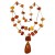 Double Strand Polished Amber Bead Necklace with Large Drop