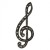 Vintage Silver and Marcasite Treble Clef Music Brooch