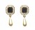 Roman Gold Tone Crystal and Black Glass Drop Earrings