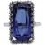Panetta Sterling Blue Glass and Diamante Cocktail Ring