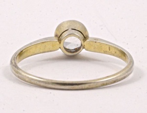 Vintage Gold Vermeil on Silver Diamante Solitaire Ring