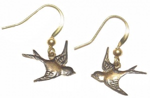 ARABELLA Antique Gold Tone Swallow Earrings