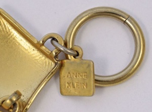 Anne Klein Gold Plated Satin Link Necklace circa 1980s