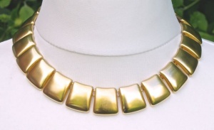 Anne Klein Gold Plated Satin Link Necklace circa 1980s