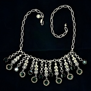 Askew London Drop Necklace with Marcasites Rhinestones Pearls