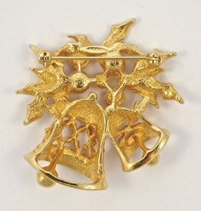 1990s Avon Gold Plated Joyous Bell Brooch