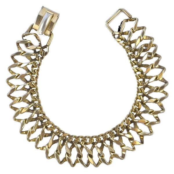 Bartek Modernist Gilt Chain Link Bracelet circa 1950s