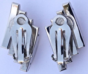 Butler & Wilson Silver Tone and Crystals Clip On Earrings