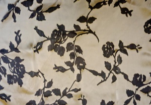 Christian Dior 1950s Chiffon Grey Gold Floral Silk Scarf