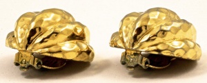 Vintage Ciner Gold Plated Domed Clip On Earrings