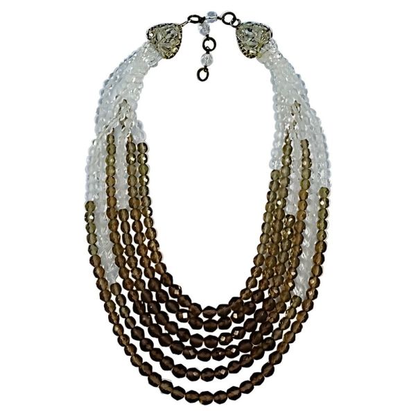 Coppola e Toppo Six Strand Crystal Bead Necklace 1950s