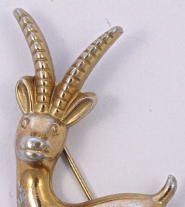 Coro Vintage Gold Plated Gazelle Brooch