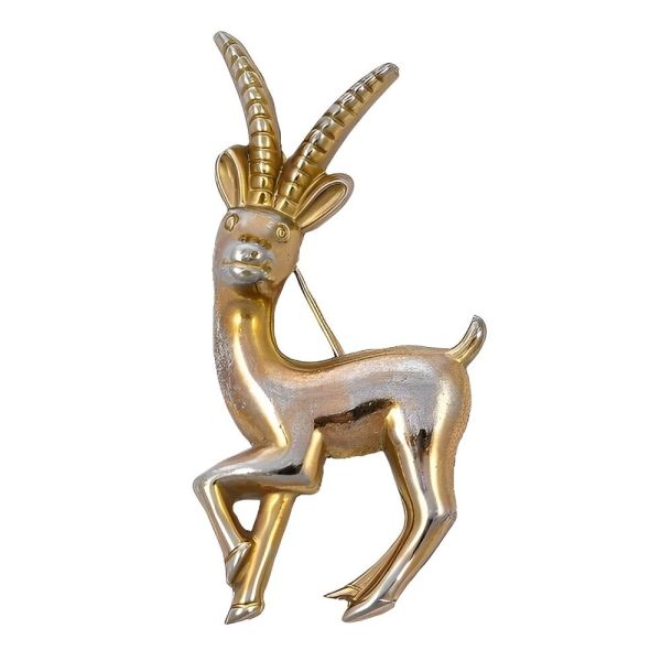 Coro Vintage Gold Plated Gazelle Brooch