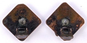 Anodized Copper Frog Clip On Earrings circa 1950s