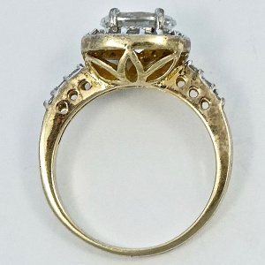 EDCO Gold Plated Oval Ring with Rhinestones circa 1970s