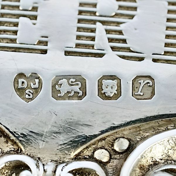 English Sterling Silver Sherry Decanter Label 1970s