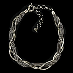 Ermani Bulatti Antiqued Silver Tone Necklace circa 1980s