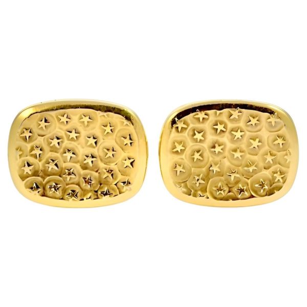 French Murat Gold Plated Star CufflInks circa 1960s