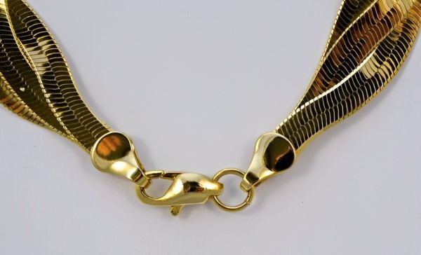 Gold Plated Double Herringbone Chain Bracelet circa 1980s
