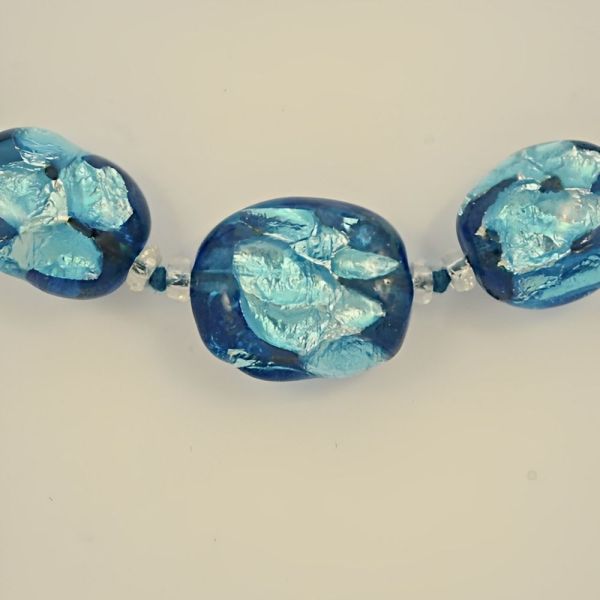 Queenberry Round Beach Blue Glass Charm – Sterling Silver Core European Style Bead For Bracelets
