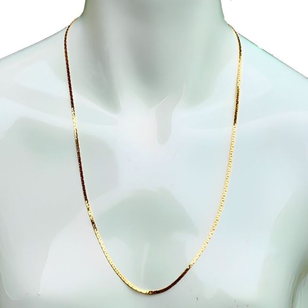 22ct Gold Plated Herringbone Chain Necklace circa 1980s