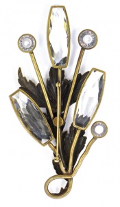 Joseff of Hollywood 1950s Clear Crystal Brooch and Earrings