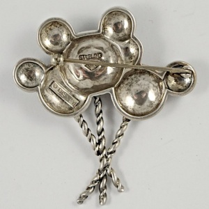 Judith Jack Sterling Silver and Marcasite Disney Mickey Mouse Brooch