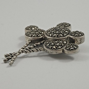 Judith Jack Sterling Silver and Marcasite Disney Mickey Mouse Brooch