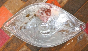 Italian Hand Made Clear and White Art Glass Bowl circa 1960s