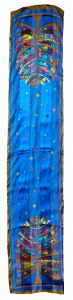 Laurel Burch Multi Colour Animal and Blue Background Silk Scarf